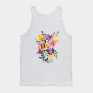 Watercolor Flowers, Bouquet Illustration Tank Top